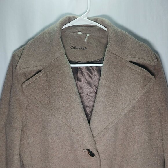 Calvin Klein Womens Wool Blend Button-Front Peacoat Petite Large Classic Warm Ou - Picture 4 of 16